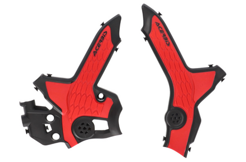 Acerbis X-Grip Frame Guards for 2021-24 Honda CRF300L - Black/Red - 2979621042