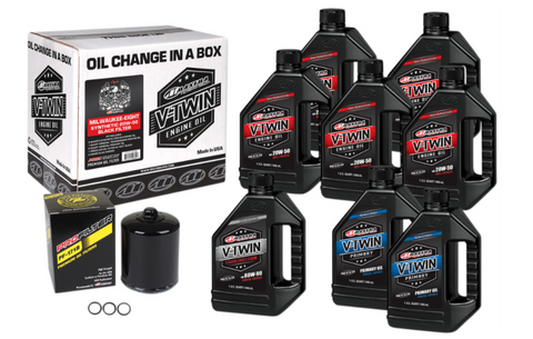Maxima Racing Oils V-Twin Oil Change Kit Synthetic with Black Filter for  Milwaukee-Eight engines - 90-129018PB