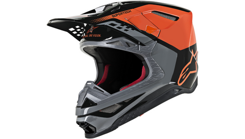 Alpinestars Supertech M8 Helmet Triple - MIPS - Orange/Mid Gray/Black Glossy - XL - 8301319-4184-XL - FINAL SALE
