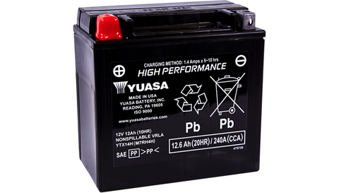 Yuasa High Performance AGM Maintenance-Free Battery - YUAM7RH4H - YTX14H