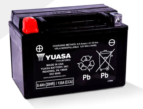 Yuasa Factory Activated 12 Volt AGM Battery - YUAM729BSTWN - YTX9