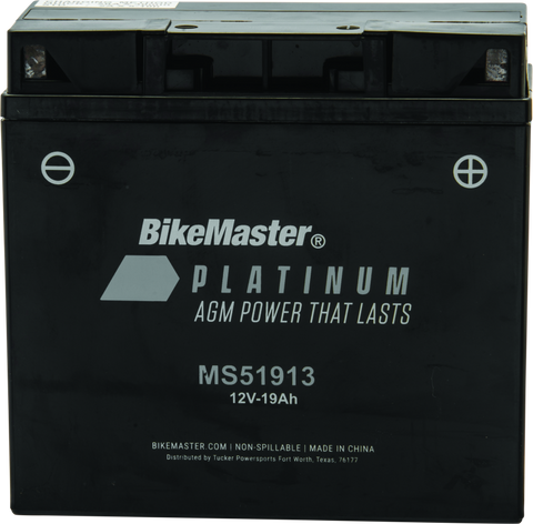 BikeMaster AGM Platinum Battery - 12 Volt - MS51913