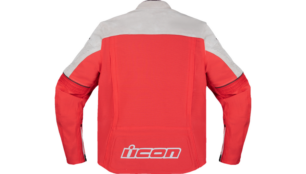 ICON Slabtown Intercept 84 Jacket - Red / Off-White Leather