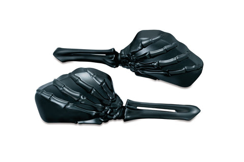 Kuryakyn 1758 - Skeleton Hand Mirrors with Black Stems and Black Heads