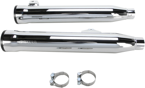 Cobra USA RPT Slip-On Mufflers for 2008-17 Harley Dyna Models - Chrome - 6056