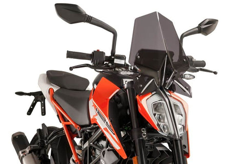 Puig New Generation Sport Windscreen for 2017-21 KTM 125/390 Duke - Dark Smoke - 9514F