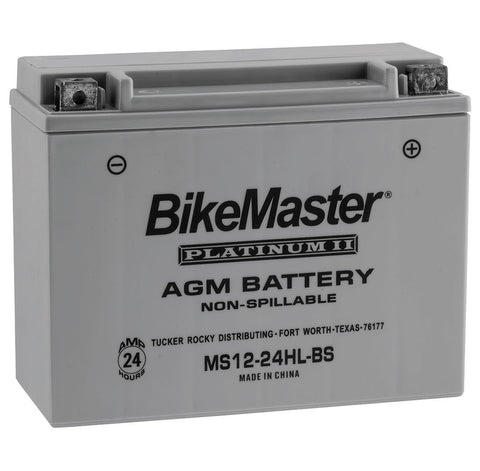 BikeMaster AGM Platinum II Battery - 12 Volt - MS12-24HL-BS