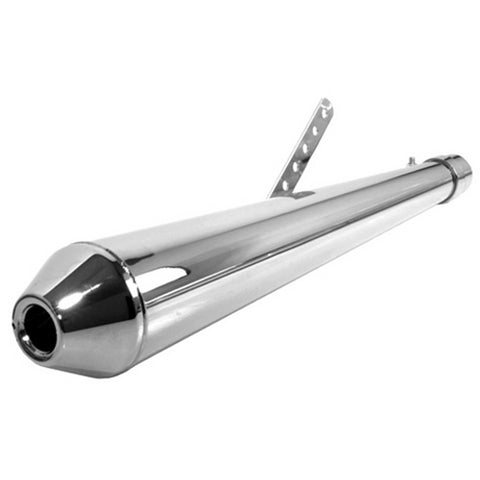 Emgo Universal Megaphone Muffler - 26 inches - Chrome - 80-84034
