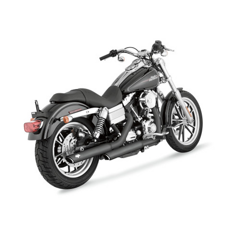 Vance & Hines Twin Slash Slip-On Mufflers for Harley Dyna models - Black - 46837