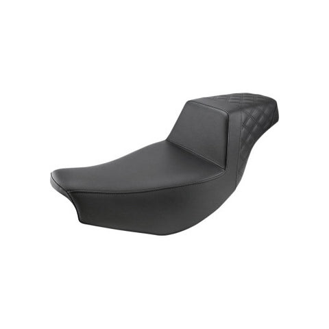 Saddlemen Step-Up 2-Up Seat for 2014-19 Indian Chief/Chieftan/Roadmaster models - Black/Rear Lattice Stitch - I14-07-173