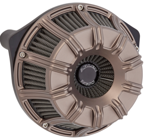 Arlen Ness Inverted Series Air Cleaner Kit for 2017-22 Harley M8 models - Titanium/10-Gauge - 600-012