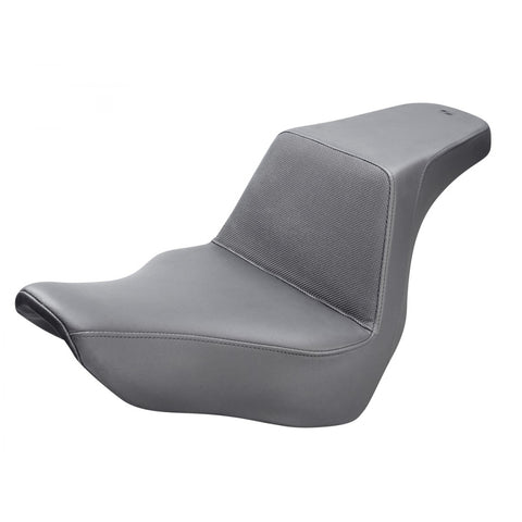 Saddlemen Step-Up 2-Up Seat for 2018-22 Harley Softail Low Rider/Sport Glide - Black/Gripper - 818-29-174