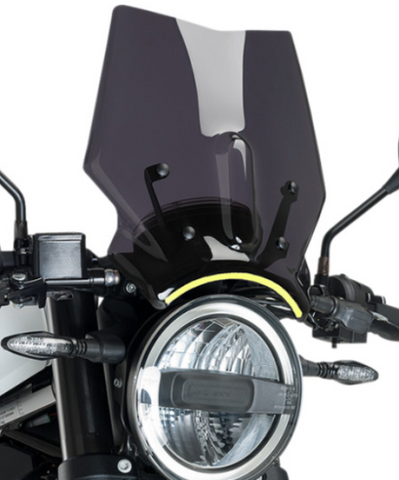 Puig Naked New Gen Sport Windscreen for 2017-2021 Husqvarna 401 models - Dark Smoke - 9702F