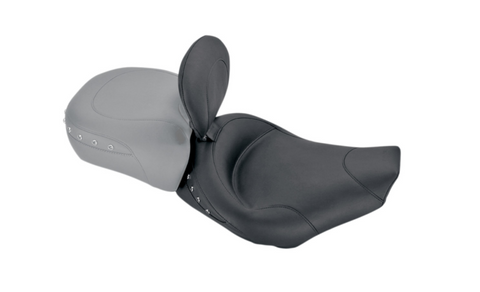 Mustang Standard Touring Solo Seat with Driver Backrest for 1997-07 Harley Road King models - Black Pearl-Studs - 79102