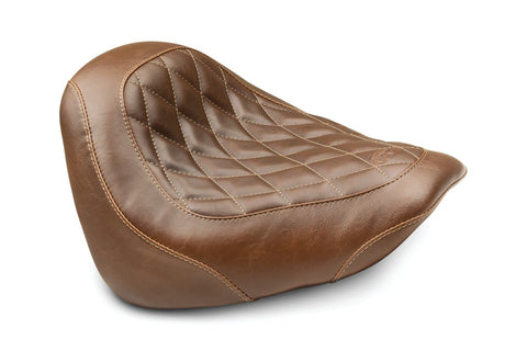 Mustang Wide Tripper Solo Seat for 2018-20 Harley Softail Fat Bob - Diamond/Brown - 83014