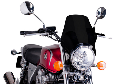 Puig Universal Naked Windshield 8 Inch Cutout - Black - 0869N