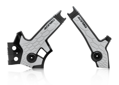 Acerbis X-Grip Frame Guards for 1996-21 Suzuki DR650 - Black/Silver - 2801931001
