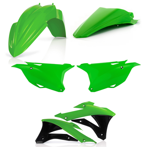 Acerbis Standard Replacment Plastics Kit for 2014-21 Kawasaki KX85 / KX100 -Green/Black - 2374107118