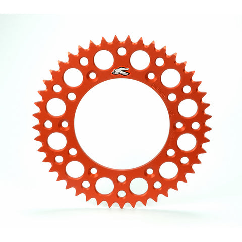 Renthal Ultralight Grooved Rear Sprocket - 420 Chain Pitch x 46 Teeth - Orange - 192U-420-46GPOR