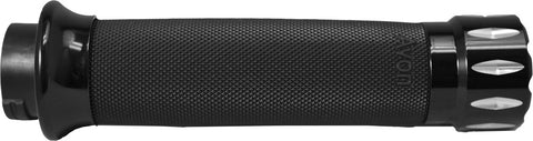 Avon Custom Contour Grips for Harley Dyna / Electra Models - Black - CC-86-ANO-RIV