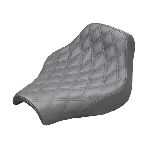 Saddlemen Renegade Solo Seat for 2018-22 Harley Softail Street Bob/Standard - Black/Lattice Stitched - 818-30-002LS