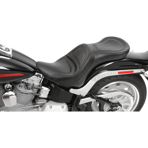 Saddlemen Explorer 2-Up Seat for 2007-17 Harley Softail Fat Boy - Black/Smooth Stitched - 806-12-0291