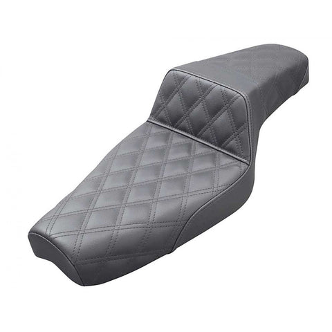 Saddlemen Step-Up 2-Up Seat for 2004-20 Harley Sportster models - Black/Lattice Stitched - 807-03-175