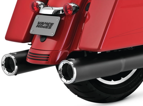 Vance & Hines Hi-Output Slip-On Mufflers for 2017-22 Harley FL Touring models - Black - 46463