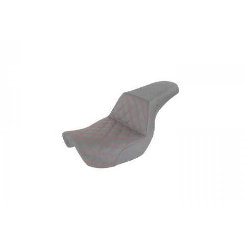 Saddlemen Step-Up 2-Up Seat for 2006-17 Harley Dyna models - Black/Red Lattice Stitch - 806-04-172RD