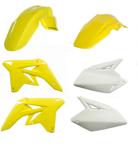 Acerbis Standard Replacment Plastics Kit for 2007-09 Suzuki RM-Z250 - Yellow/White - 2081970354