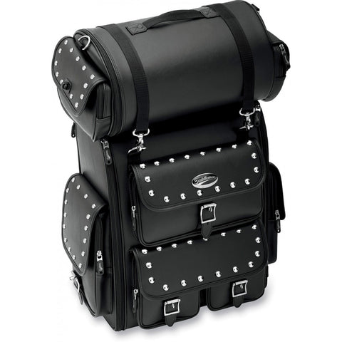 Saddlemen Desperado Sissy Bar Bag with Studded Roll Bag - EX2200S