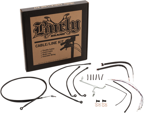 Burly Brand B30-1182 Cable and Brake Line Kit for 2017-19 Harley FLT models