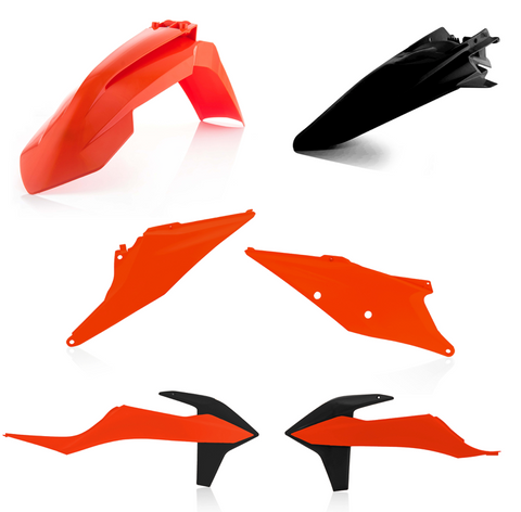 Acerbis Standard Replacment Plastics Kit for 2020-22 KTM EXC / EXC-F / XC-W / XCF-W models - Orange/Black - 2791567118