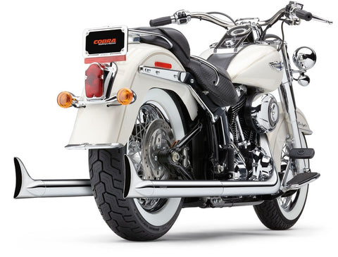 Cobra True Duals Exhaust System with Fishtail Tips for 2012-17 Harley Softail models - 6989
