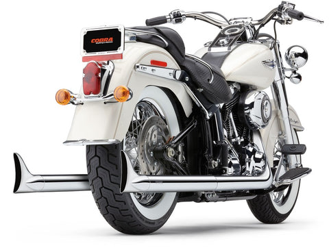 Cobra USA True Duals Exhaust System with Fishtail Tips for 2012-17 Harley Softail models - 6989