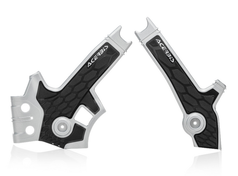 Acerbis X-Grip Frame Guards for 1996-21 Suzuki DR650 - Silver/Black - 2801931019