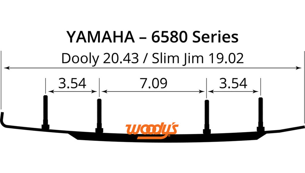 Woodys Dooly 60 Degree Runners for Yamaha Models - 6 Inch Carbide