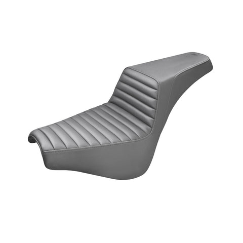 Saddlemen Step-Up 2-Up Seat for 2018-22 Harley Softail Street Bob/Standard - Black/Tuck and Roll - 818-30-171