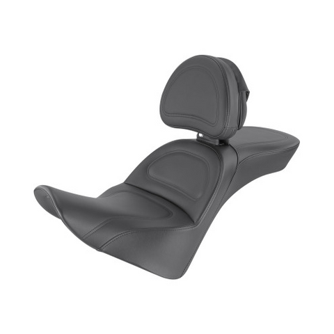Saddlemen Explorer 2-Up Seat with Driver Backrest for 2018-21 Harley Softail Heritage Classic/Deluxe - Black/Smooth - 818-33-030
