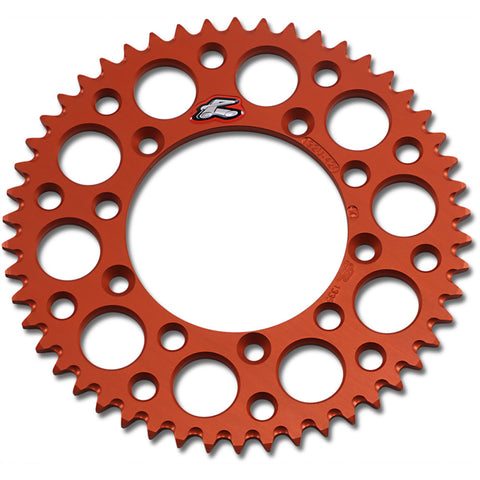 Renthal Ultralight Grooved Rear Sprocket - 420 Chain Pitch x 50 Teeth - Orange - 192U-420-50GPOR