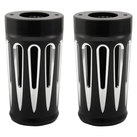 Arlen Ness Black Deep Cut Fork Boots for 2014-19 Harley FLH models - 20-034