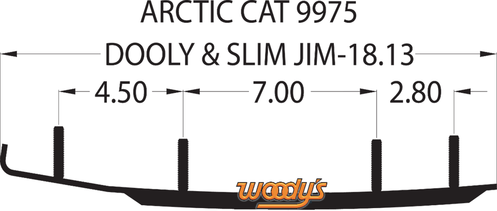Woodys DA6-9975 Dooly 6 Inch 60 Degree Carbide Runners for Arctic