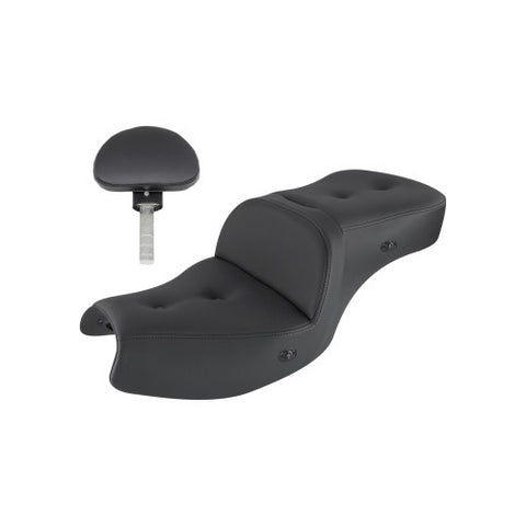 Saddlemen Roadsofa Heated 2-Up Seat with Driver Backrest for 2020-21 Indian Challenger models - Black/Pillow Top - I20-06-181BRHCT