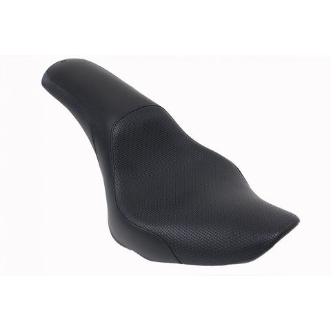 Saddlemen Profiler 2-Up Low Profile Seat for 2007-17 Harley Softail Fat Boy - Black/Basket-Weave - 806-12-147