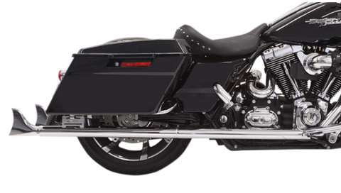 Bassani 36 Inch Fishtail Slip-On Mufflers for 1995-16 Harley FL Touring models - Chrome/with Baffles - 1F27E36