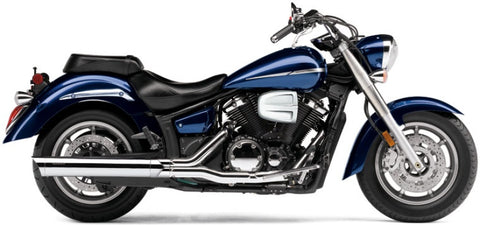 Cobra USA Scalloped Slip-On Mufflers for 2007-15 Yamaha XVS1300 V-Star - Chrome - 2275