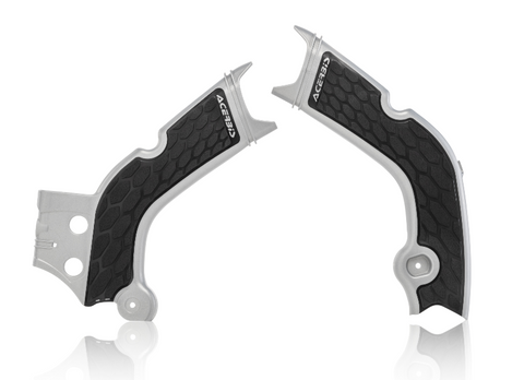 Acerbis X-Grip Frame Guards for 2019-21 Honda CRF models - Silver/Black - 2736331015
