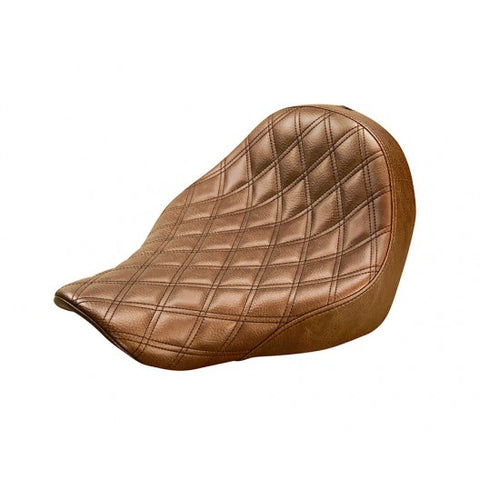 Saddlemen Renegade Solo Seat for 2018-22 Harley Softail Low Rider/Sport Glide - Brown/Lattice Stitched - 818-29-002BLS