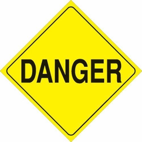 Voss Signs Yellow Plastic Reflective Sign 12 - DANGER