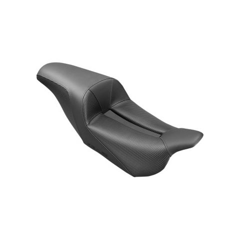 Saddlemen Kraus Moto Pro 2-Up Seat for 2008-22 Harley FL Touring models - Black/Smooth - KR80807